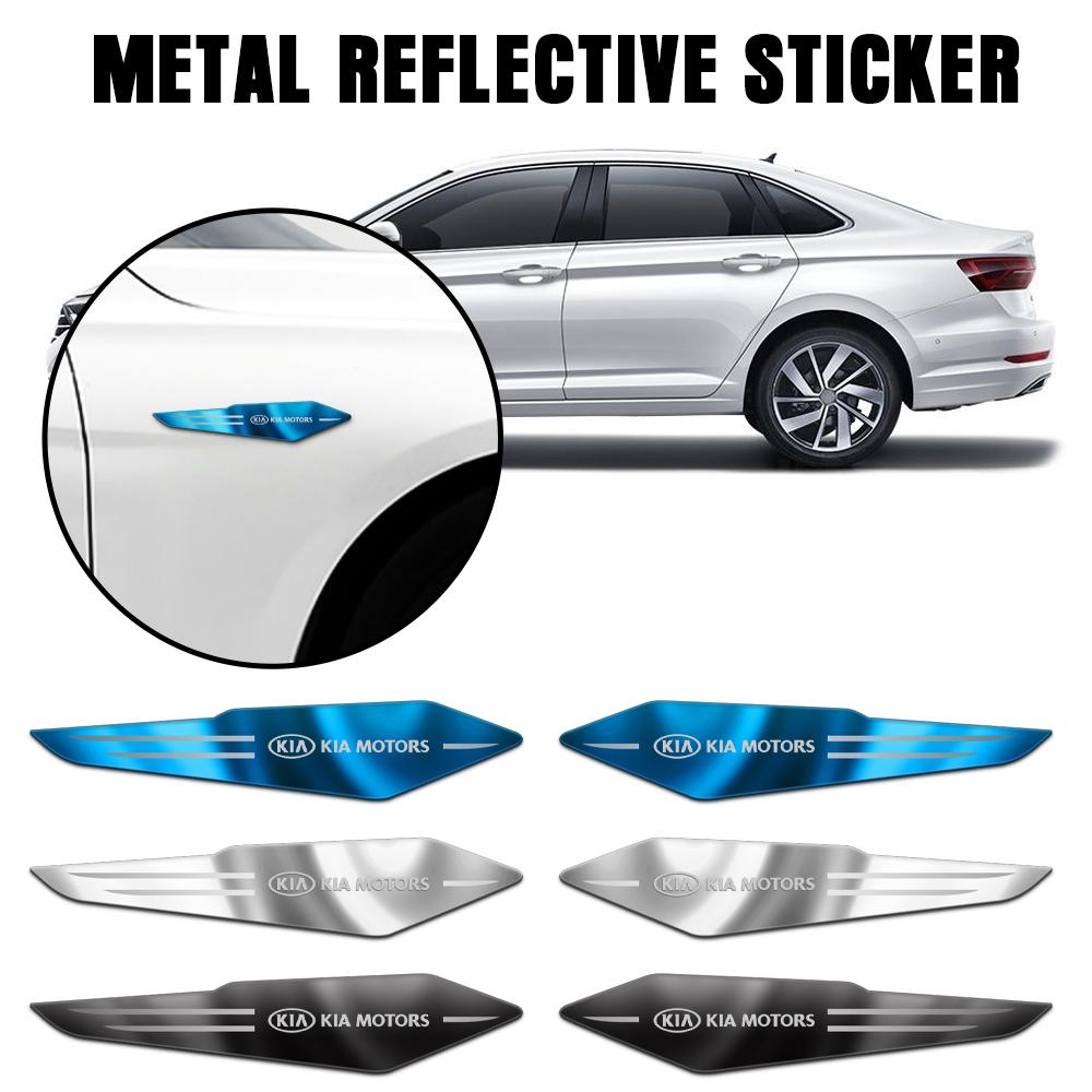 2Pcs Car 3D Metal Side Wing Emblem Fender Sticker Accessories For KIA Rio Ceed Sportage Cerato Soul Sorento Picanto Optima K4 K5 WB9