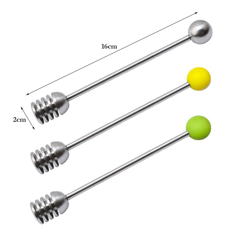 Honey Spoon Stainless Steel Spoon Long Honey Dipper Stick Syrup Server Serving Spoon Honeycomb Stick for Honey Jar Pot Tableware
