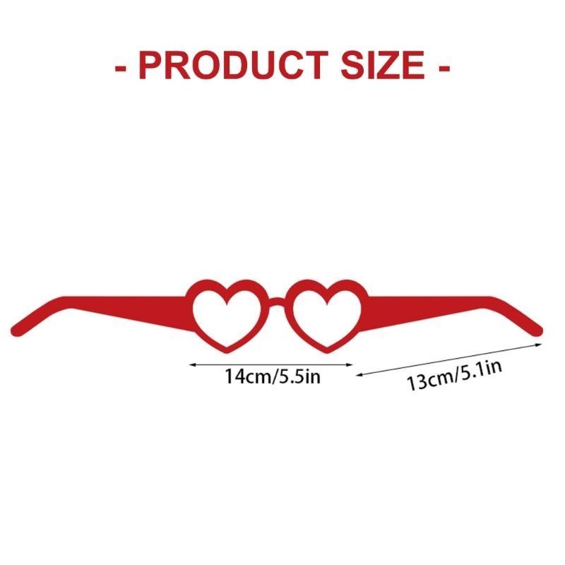 36pcs Valentine Day Heart Glasses Elegant Paper Eyeglasses Ornament for Party and Event Stylish Photography Props