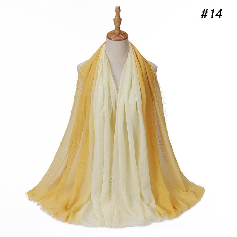 Gradient Color Cotton Linen Scarf Travel Camping Shade Long Scarves Shawl Head Wraps Headscarf Neckerchief Women Muslim Hijabs