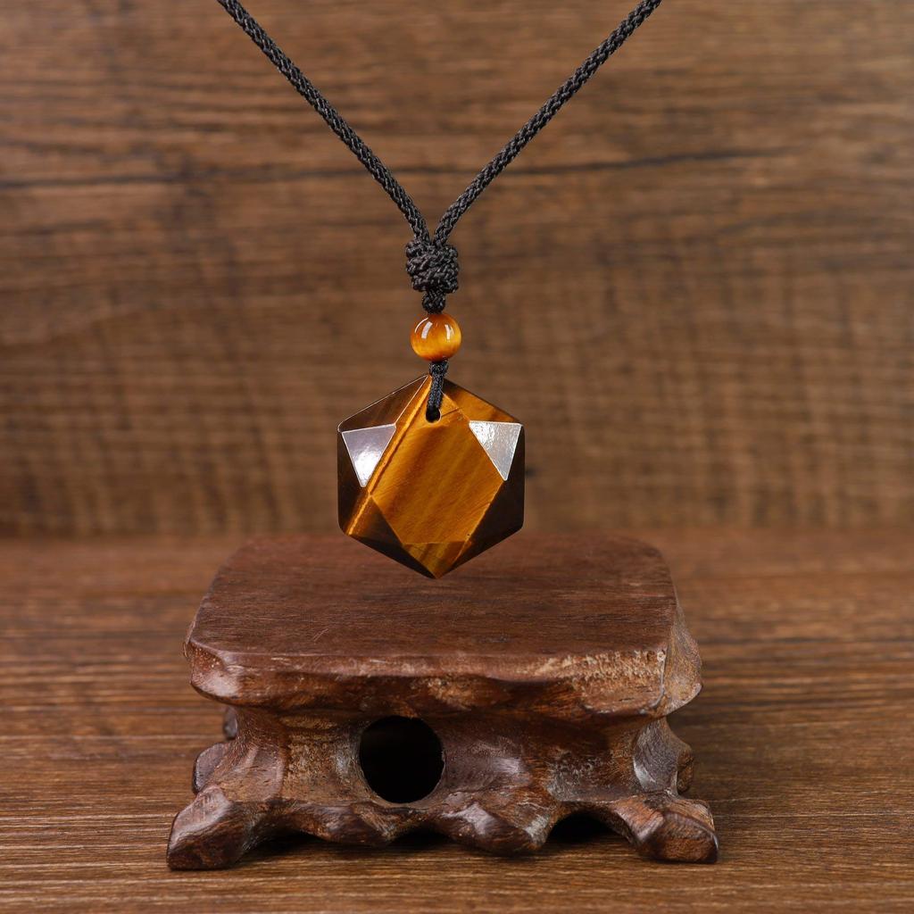 COAI Hexagram Tiger Eye Lucky Charm Power Stone Pendant for Men and for Financial Business and Business Adjustable Length [COAI] Women, Luck, Luck,