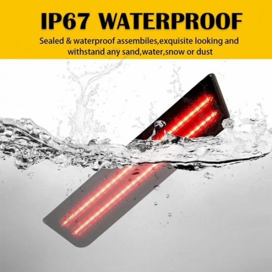 Smoked Red LED Rear Side Marker Lights For 08-14 Dodge Challenger/11-14 Charger