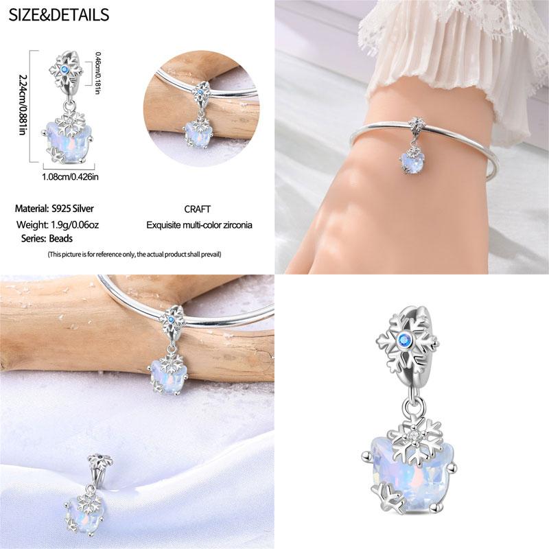 Winter Series Ski Polar Bear Snowman Charms Fit Original Bracelet DIY Jewelry Making Women Gift 100% 925 Silver