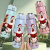 1PC Three Hen With Hat Farm 750ml Color Plastic Sports Water Bottle Leakproof Flip Straw Lid Suitable for Sports Office Home Use