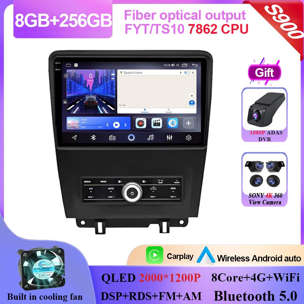 Carplay Android 14 For Ford Mustang V S-197 2009 - 2014 Auto Radio Stereo Multimedia Video Player GPS Navigation NO 2din DVD BT