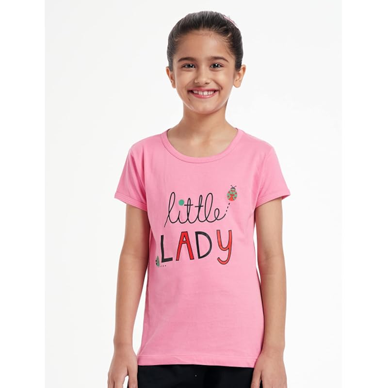 T2F Girls Solid Regular Fit T-Shirt Pack of 5(GLS-TSRT-01_Multi 1_2 Years-3 Years)