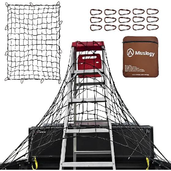 Muslogy Truck Bed Cargo Net Compatible With Honda Ridgeline 2017-2024 2025 Accessories Storage Organizer Pickup Truck Bed Envelope Style Cargo Net