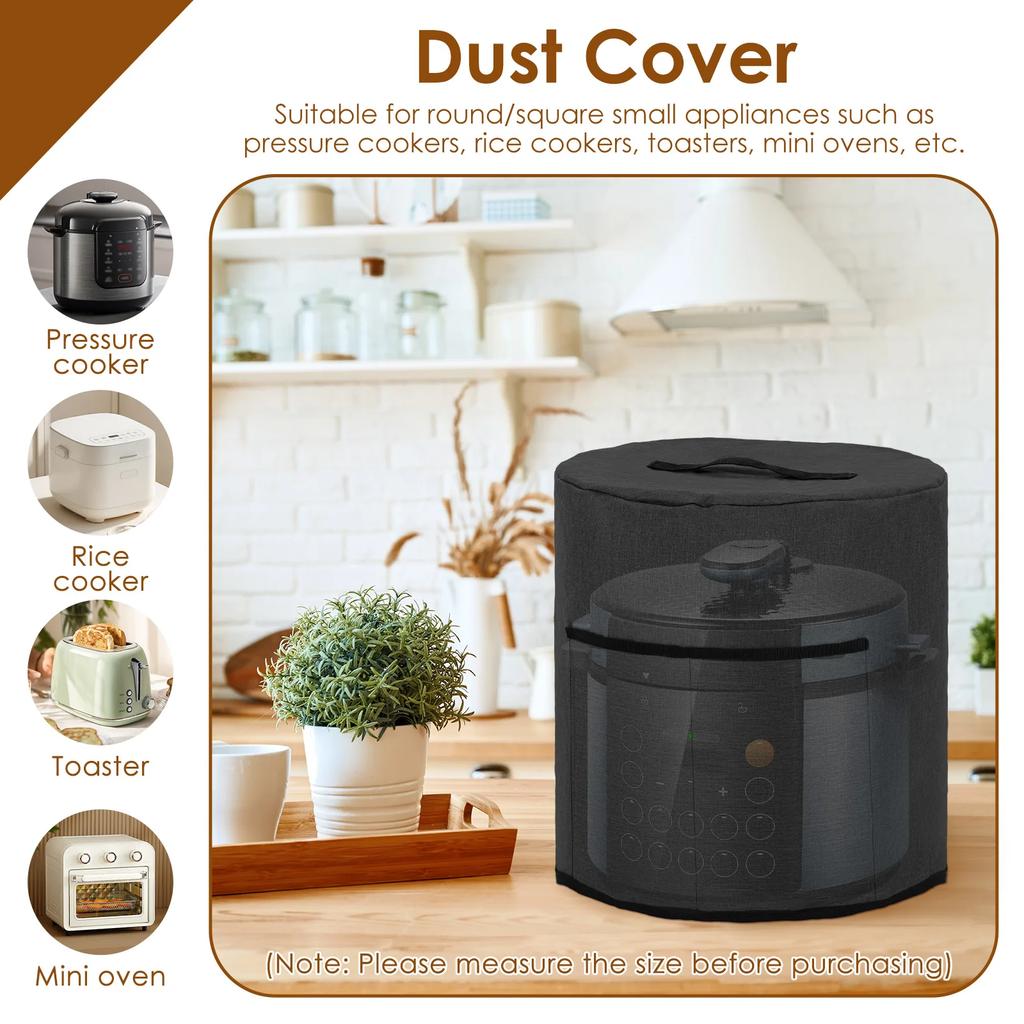 Air Fryer Dust Cover Polyester Small Appliance Protective Cover with Pocket and Carrying Handle Kitchen Rice Cooker Dust Cover