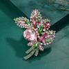 Large Rhinestone Brooch Pin Floral Design Statement Accessory for Shawl Cardigan Coat Lapel Decoration Jewelry