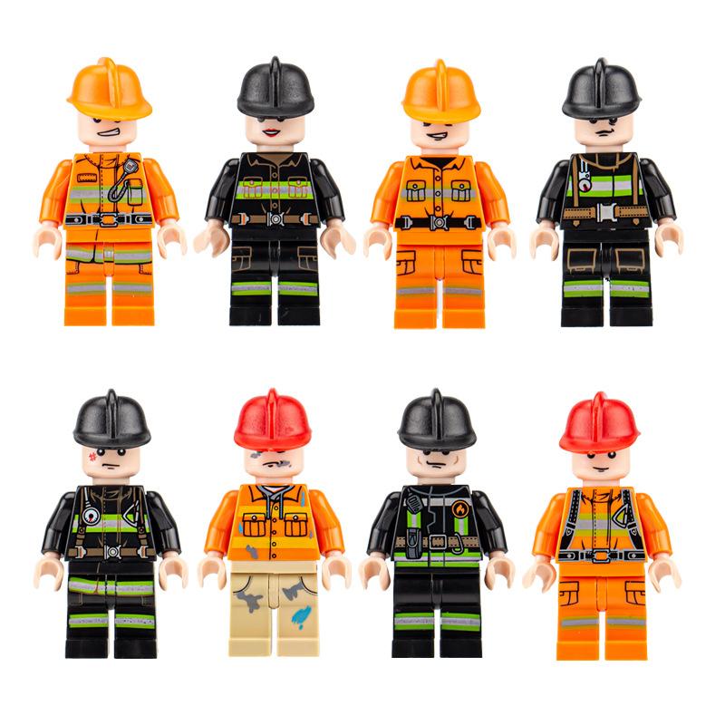 City Professional Engineer Firefighter Doll Building Block