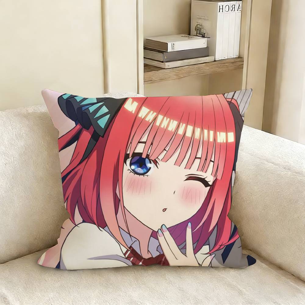 NNino NNakano Anime Various Sizes Square Pillow Case For Car Home Bedchamber Decor