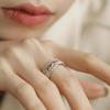Women's Retro Palace Zirconia Lace Ring: Light Luxury, Trendy Index Finger Design, All-Match High-End Fashion