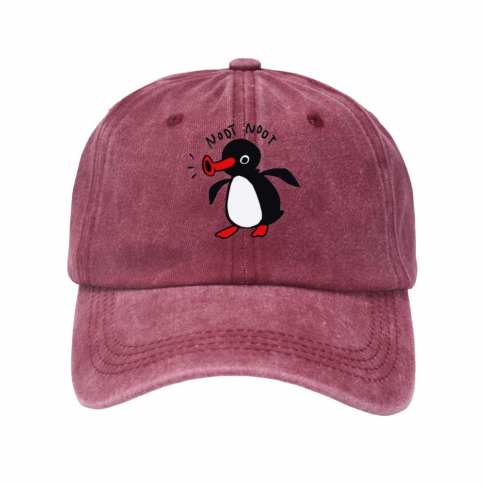 Fashion Adjustable Washed Baseball Caps Lovely Penguin Sun Protection Sun Hat Breathable Penguin Cap Sports