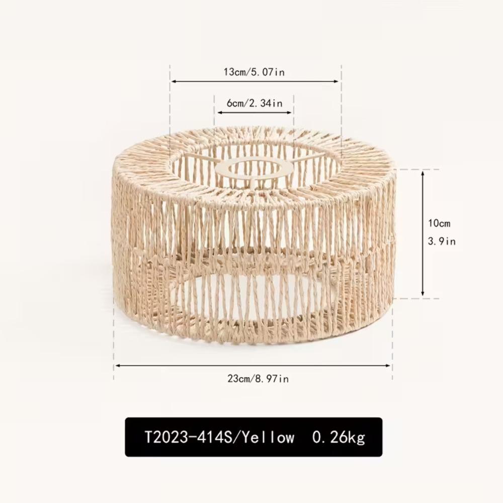 

New Paper-made Weave Lampshade Vintage Bohemian Style Pendant Lamp Shade Home Decor Handwoven Hanging Lamp Shade for Living Room
