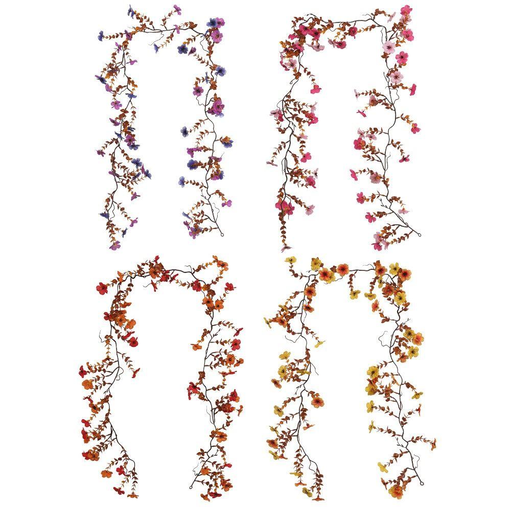 Eucalyptus Leaves Artificial Violet Flower Vine Multicolor Faux Flower  Wedding Ornament