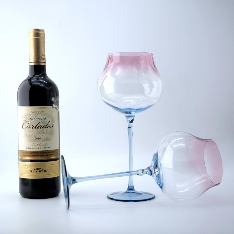 750ml Set of 2 pieces Large Volume Gradient Red Best Wine Glasses Burgundy Bordeaux Wine Glasses High-end Crystal Glass Barware
