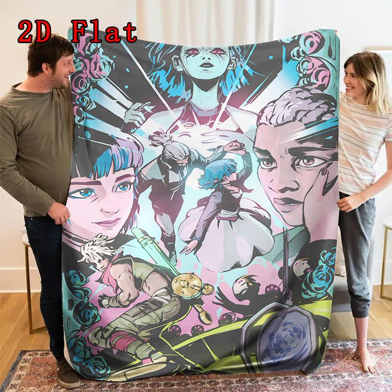 Arcane Season 2D Flat Pattern Flannel Blanket High quality All Seasons Warmth and Comfort Perfect for Christmas Gifts.PMT0914108