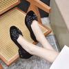 Summer New Round Head Low Heel Bow Soft Bottom Hollow Out One Step Sandals