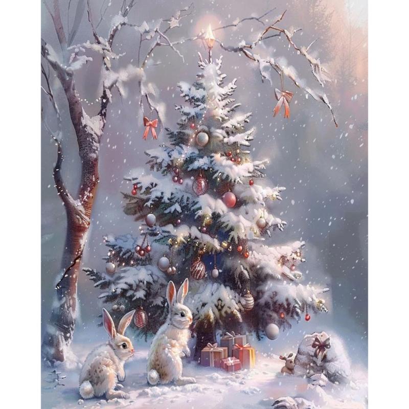 Christmas Tree Crystal Art Set Home Wall Decors DIY Full Drill Crystal Dot Painting Gem Art Set Crystal Painting Set
