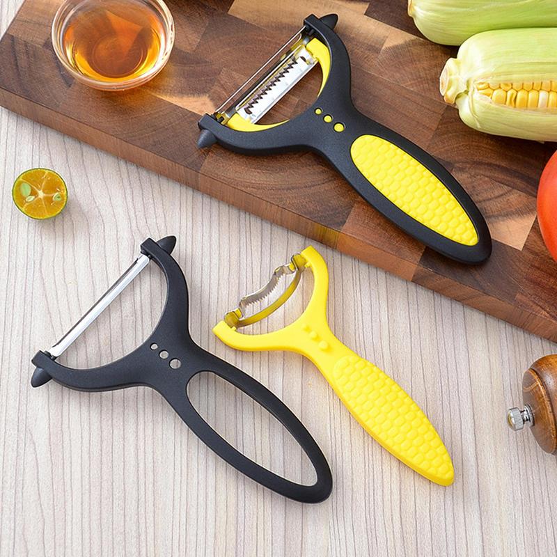 Stainless Steel Corn Stripper 2 In 1 Stainless Steel Veggie Fruit Peeler Non-Slip Handle Cutter Kernels Removes Corn Kernels