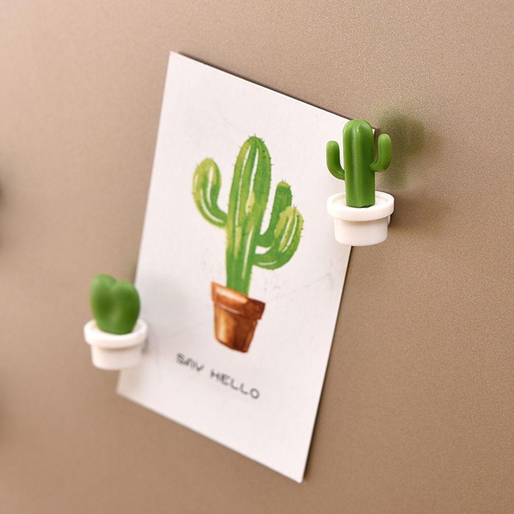 Novelty Refrigerator Magnet Button Message Sticker Home Decoration Fridge Magnets Cactus