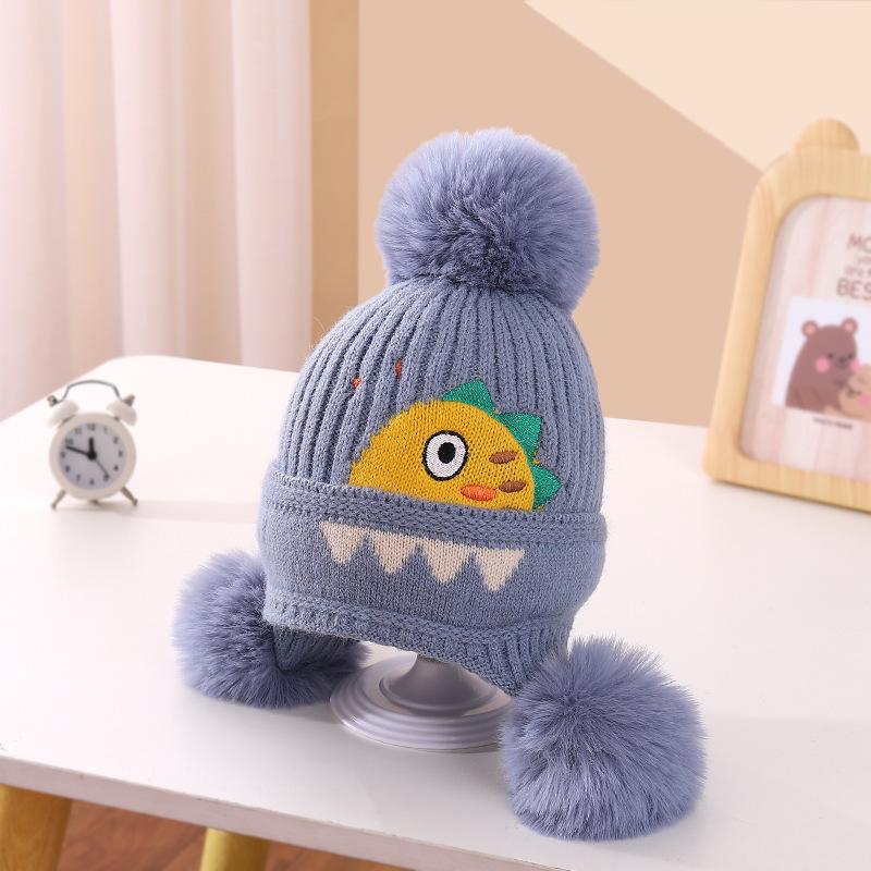 Kids' Woolen Hat with Pom-Pom - Warm, Knitted Winter Ear-Protection for Boys and Girls