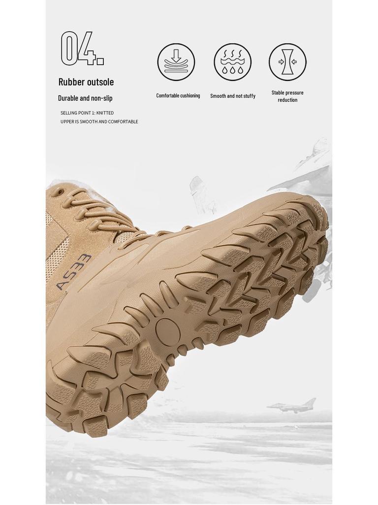 Men's Plus Size Fleece-Lined Winter Snow Boots - High-Top Warm Hiking Shoes with Thick Soles