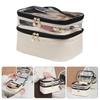 Simple Double Layer Cosmetic Pouches Versatile Makeup Container Bag with Double Layer Designs for Office and Vacation