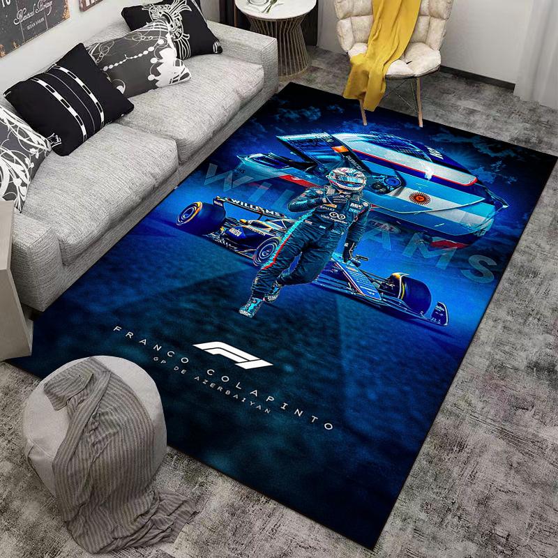 Franco Colapinto Williams F1 Argentina Blue Helmet Racing Poster Area Rug Carpet for Fans Decor