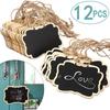 12PCS Erasable Hemp Rope Hanging Signs Chalkboard Blackboard Price Tags Message Labels