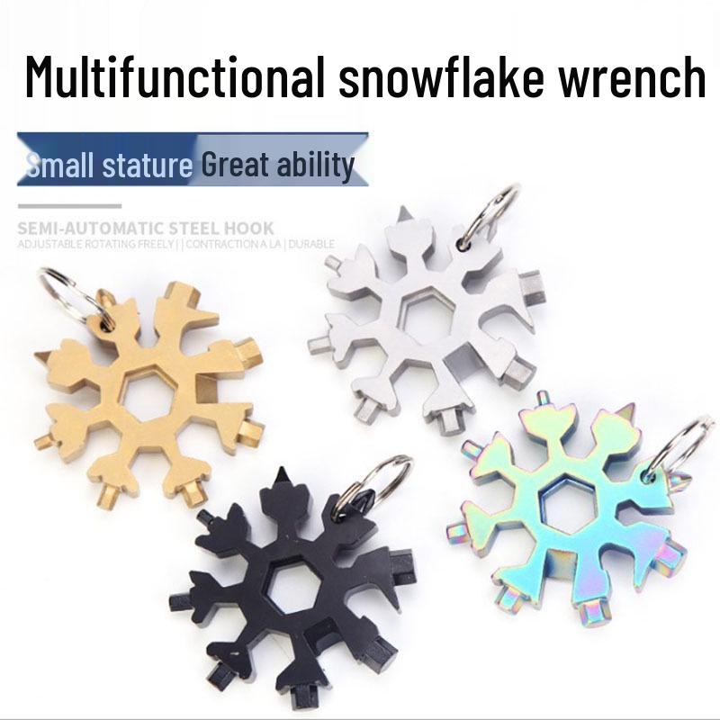 18-in-1 Stainless Steel Snowflake Wrench: Multifunctional Hex Torx Universal Tool Set