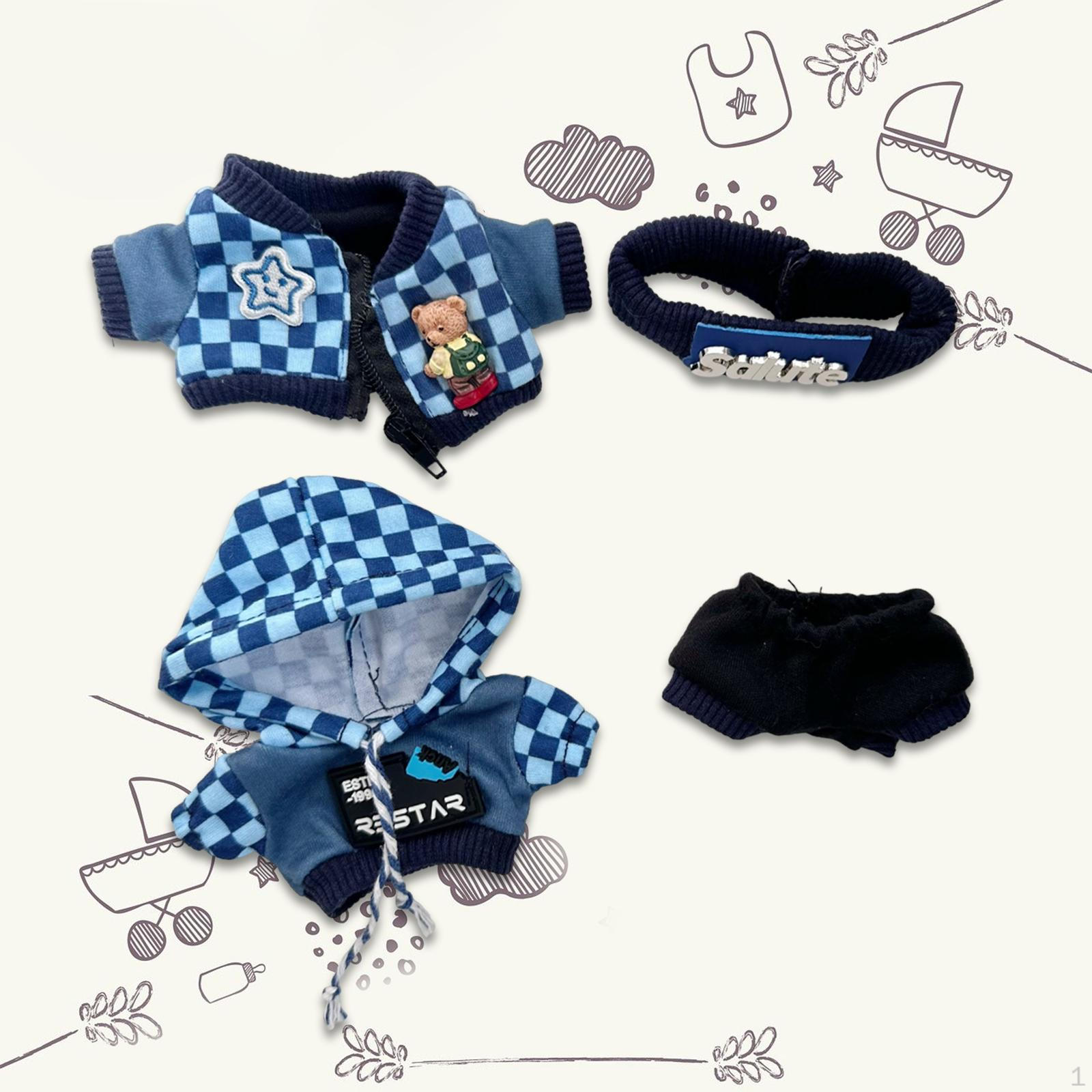 

Adorable Doll Clothing Set for 6-inch Dolls, Ideal Kids коричневый