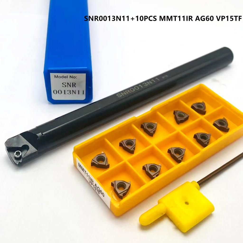 SNR0012M11 SNR0008K11 SNR0010K11 SNR0013N11 SNR0016Q11 Internal Thread Turning Tool holder.10PCS MMT11IR AG60 Carbide Insert SNR