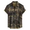 Men's Short Sleeved Shirt, Daily Fashion Printed Button Top, Chest Pocket Cardigan
