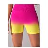 Gradient Side Hollow Yoga Shorts, Slim Fit And Hip Lifting Sports Pants, Fitness Breathable Base Shorts For Women