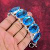 Blue Topaz Bracelet, 925 Solid Sterling Silver Gemstone Jewelry, Handmade Bracelet, For Thanksgiving