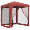 VidaXL Tente de fête avec 4 parois latérales en maille Rouge 2x2m PEHD 319220