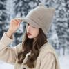 Winter Cat Ear Hat Women's Fleece Thickened Cold-proof Wool Hat Warm Ear Protection Knitted Casual Cap