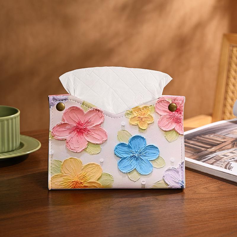 Sunflower Landscape Tissue Box Holder for Home, Dining Table, and Car