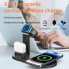 Portable 15W 3-in-1 Fast Wireless Charger Stand Holder OTP Protective Multiple Charging Station for Phone Earphone Smart Watch