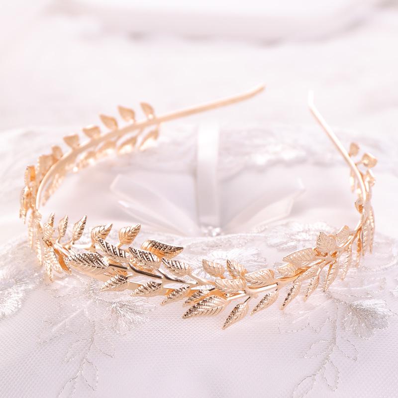 Gold Color Leaf Crown Tiara Headband For Women Bride Party Bridal Wedding Hair Accessories Jewelry Headband Crown Tiara Gift