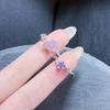 Kitten Star Inlaid Zir*****Pen Ring Niche Light Luxury High Sense Simple Stacking Wearing Colored Treasure Ring Woman