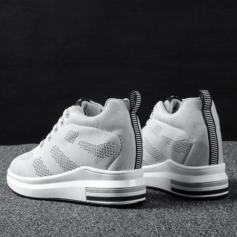 Spring And Autumn Breathable Mesh Heightening Sports Shoes Women'S Shoes Korean Version Casual Shoes Platform White Shoes Travel Shoes Single Shoes