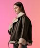 Koleat Women Cracked Tumble Oversized Shearling Fleece Jacket Brown [Rider Ver.]