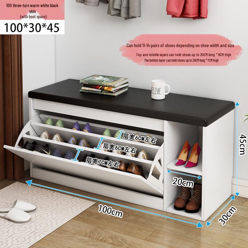 Flip-Top Shoe Cabinet & Bench: Multi-Functional Entryway Shoe Storage and Sofa Stool