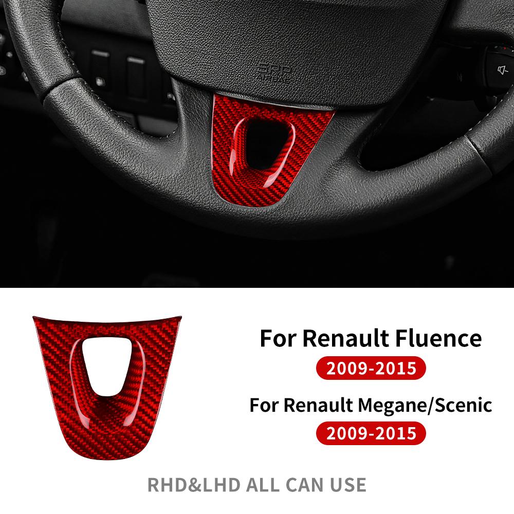 Real Dry Carbon Fiber Sticker For Renault Fluence Megane 3 RS Scenic 2009 2010 2011 2012 2013 2014 2015 Car Steering Wheel Trim