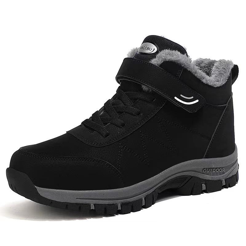 Men's Soft-Soled Non-Slip Winter Shoes, Plush Cotton Lining - Ideal for Middle-Aged and Elderly Walking and Snow Boots