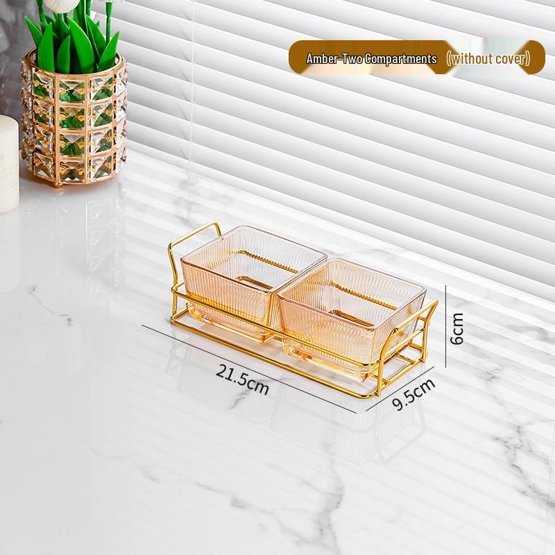 Luxury Multifunctional Fruit and Snack Compartment Plate for Home, Bar, and KTV