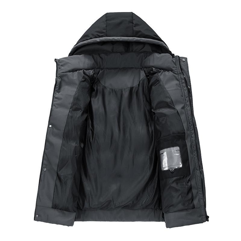 Plus size jacket men's winter bread jacket loose warm thickened cotton jacket new hooded men's jacket trendy padded clothes