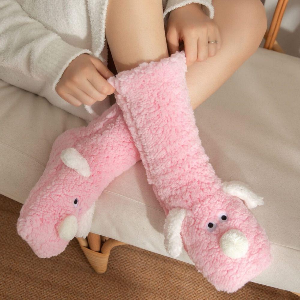 Cute puppy Women Long Socks Fluffy Sleeping Warm Hosiery Casual Home Floor Socks  Christmas Gifts
